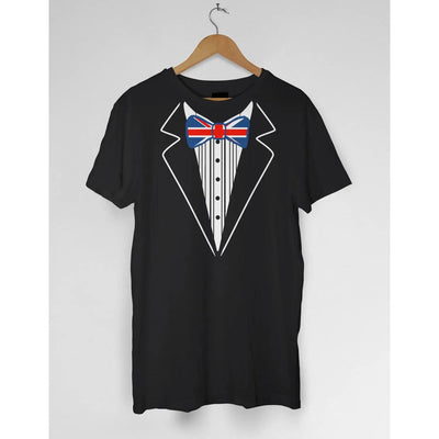 Tuxedo Union Jack Bowtie Mens T-Shirt
