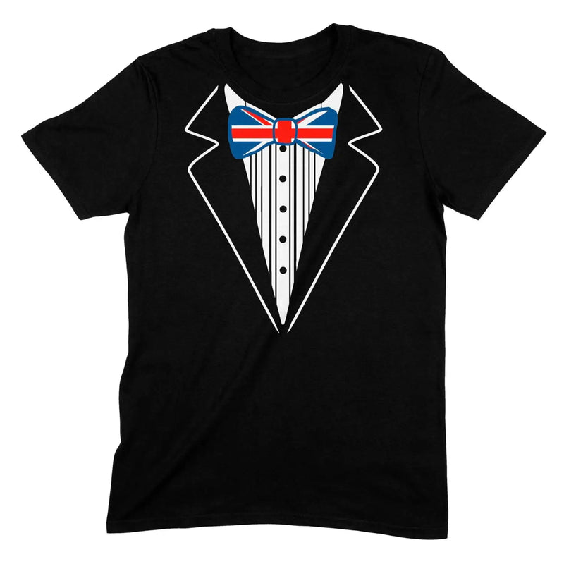 Tuxedo Union Jack Bowtie Mens T-Shirt - XXL - Mens T-Shirt