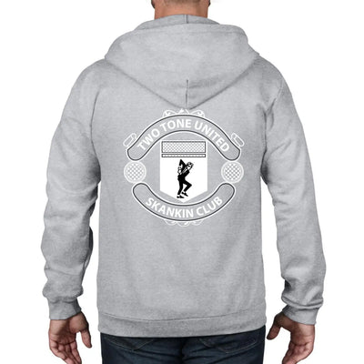 Two Tone United Skankin Club Full Zip Hoodie XXL / Heather Grey