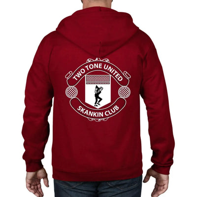 Two Tone United Skankin Club Full Zip Hoodie XXL / Independence Red