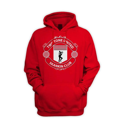 Two Tone United Skankin Club Pull Over Pouch Pocket Hoodie S / Red