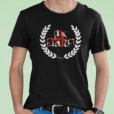 UK Skins Union Jack Flag Laurel Leaf Men’s T-Shirt - Mens