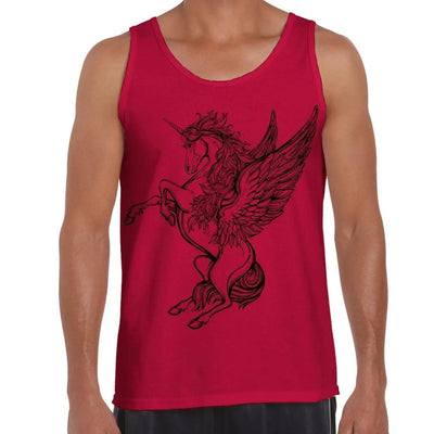 Unicorn Large Print Men's Vest Tank Top XXL / Red