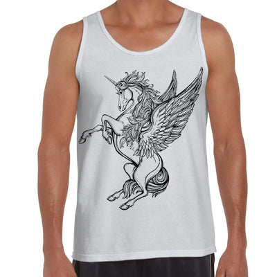 Unicorn Large Print Men's Vest Tank Top XXL / White
