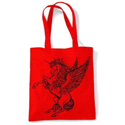 Unicorn Large Print Tote Shoulder Shopping Bag