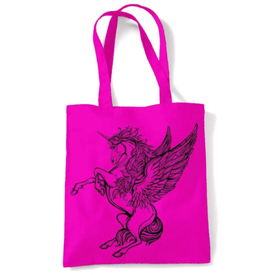 Unicorn Large Print Tote Shoulder Shopping Bag