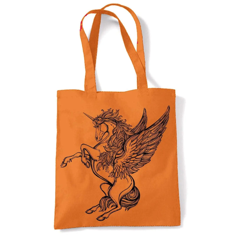 Unicorn Large Print Tote Shoulder Shopping Bag