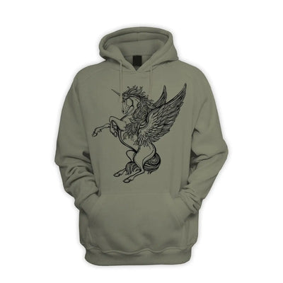 Unicorn Men's Pouch Pocket Hoodie Hooded Sweatshirt XXL / Khaki