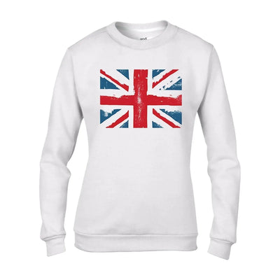 Union Jack British Flag Women's Sweatshirt Jumper XL / White