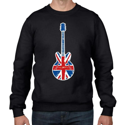 Union Jack Guitar Men's Sweatshirt Jumper M / Black