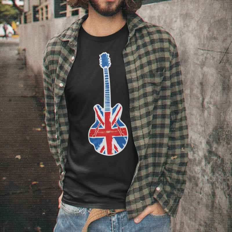 Union Jack Guitar Mens T-Shirt