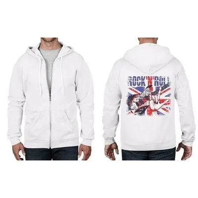 Union Jack Rock n Roll Full Zip Hoodie S / White