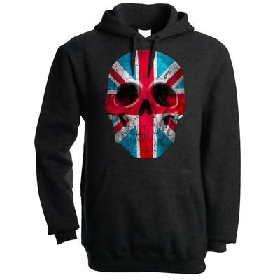 Union Jack Skull Men's Pouch Pocket Hoodie Hooded Sweatshirt L