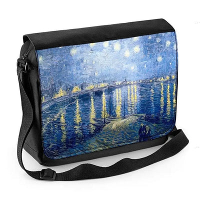 Van Gogh Starry Night Over The Rhone River Laptop Messenger Bag