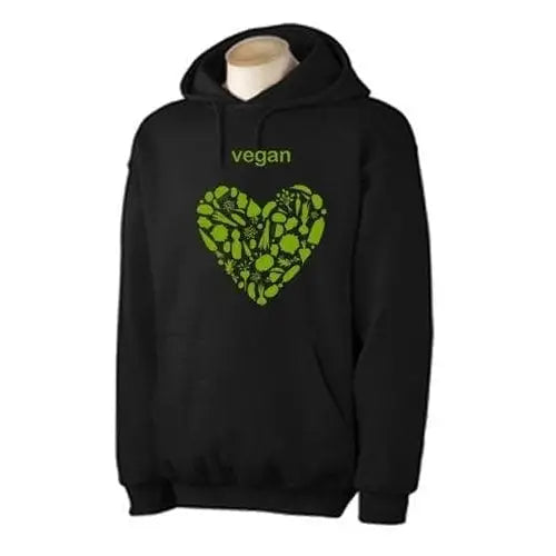 Vegan Heart Logo Hoodie L / Black