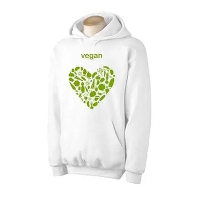 Vegan Heart Logo Hoodie L / White
