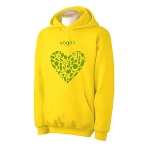 Vegan Heart Logo Hoodie L / Yellow