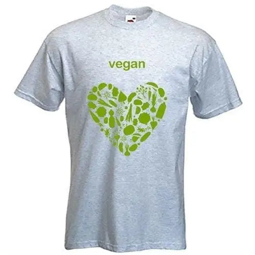 Vegan Heart Logo T-Shirt 3XL / Light Grey