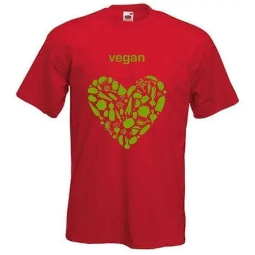 Vegan Heart Logo T-Shirt 3XL / Red