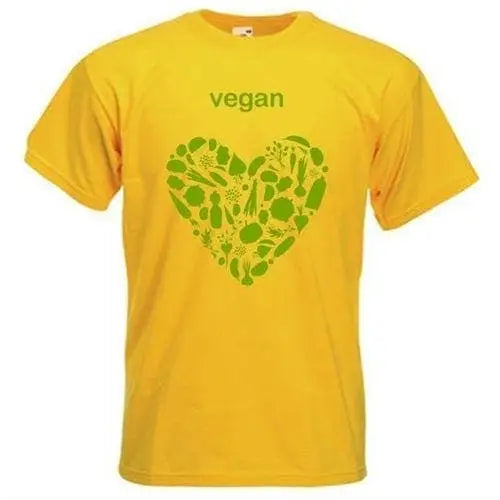 Vegan Heart Logo T-Shirt 3XL / Yellow