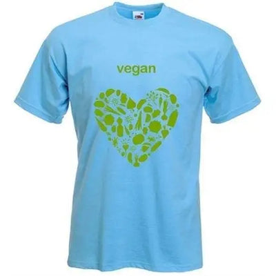 Vegan Heart Logo T-Shirt L / Light Blue