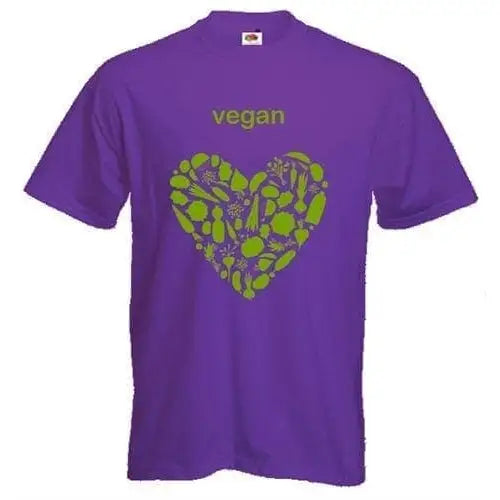 Vegan Heart Logo T-Shirt XL / Purple