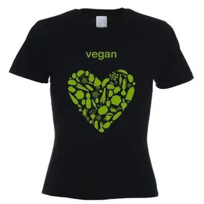 Vegan Heart Logo Women's T-Shirt XL / Black