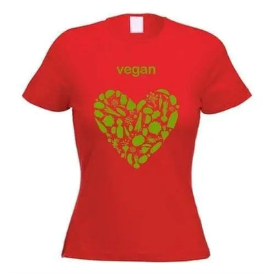 Vegan Heart Logo Women's T-Shirt XL / Red