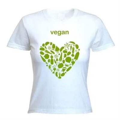 Vegan Heart Logo Women's T-Shirt XL / White