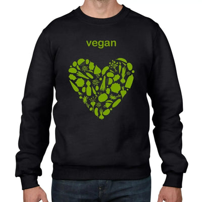 Vegan Heart Men's Sweatshirt Jumper XXL / Black