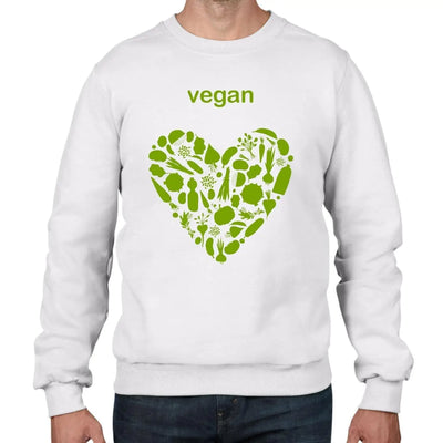 Vegan Heart Men's Sweatshirt Jumper XXL / White