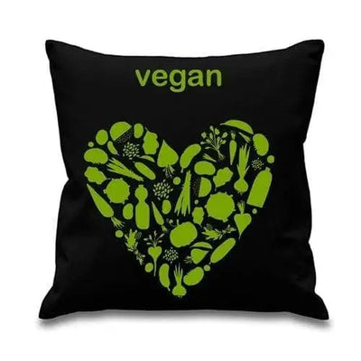 Vegan Heart Sofa Cushion Black