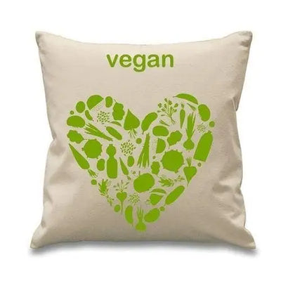 Vegan Heart Sofa Cushion Cream