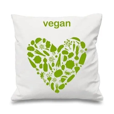 Vegan Heart Sofa Cushion White