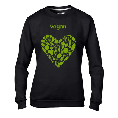 Vegan Heart Women's Sweatshirt Jumper S / Black
