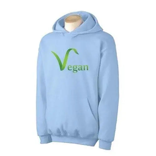 Vegan Logo Hoodie M / Light Blue