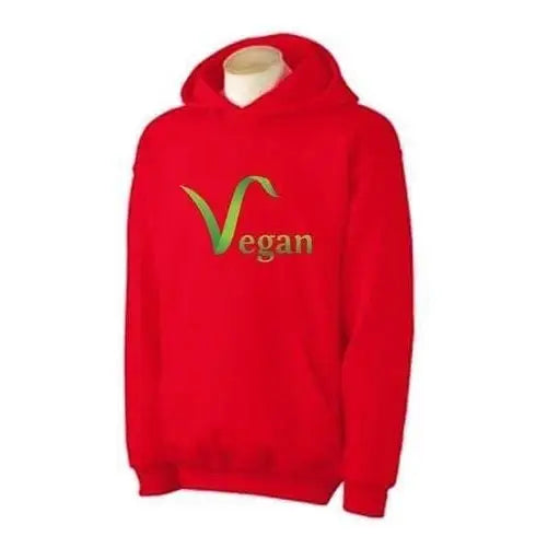 Vegan Logo Hoodie M / Red