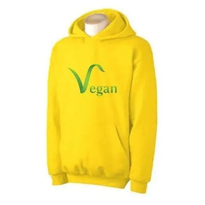 Vegan Logo Hoodie M / Yellow
