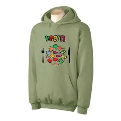Vegan Plate Logo Hoodie XL / Khaki