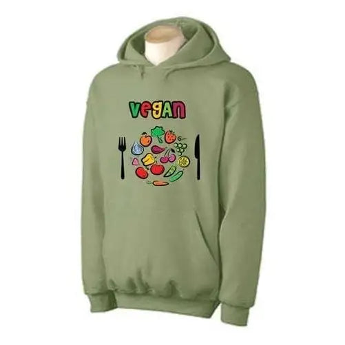 Vegan Plate Logo Hoodie XL / Khaki