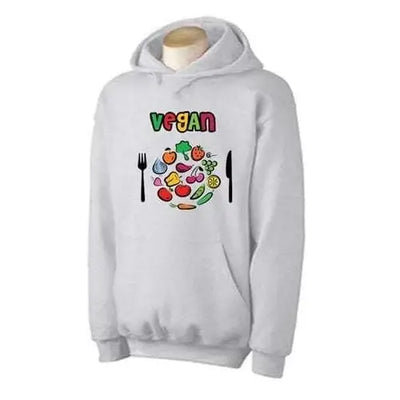 Vegan Plate Logo Hoodie XL / Light Grey