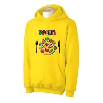 Vegan Plate Logo Hoodie XL / Yellow