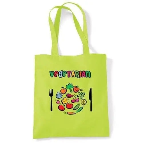 Vegan Plate Logo Shoulder Bag Lime Green