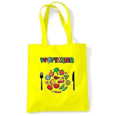 Vegan Plate Logo Shoulder Bag Yellow