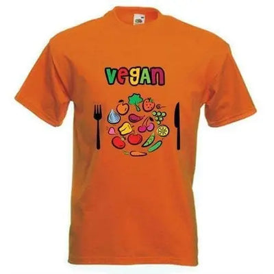 Vegan Plate Logo T-Shirt XXL / Orange