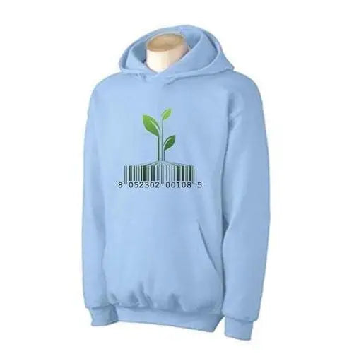 Vegetarian Barcode Logo Hoodie XL / Light Blue