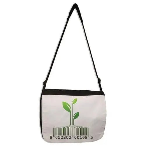 Vegetarian Barcode Logo Laptop Messenger Bag
