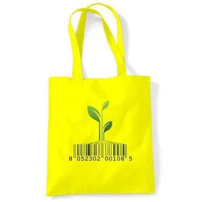 Vegetarian Barcode Logo Shoulder Bag Yellow