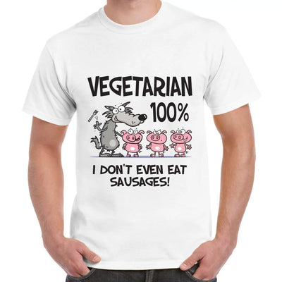 Vegetarian Big Bad Wolf Men's T-Shirt S / White