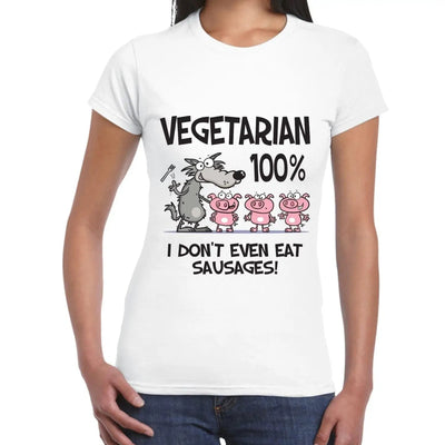 Vegetarian Big Bad Wolf Women's T-Shirt S / White